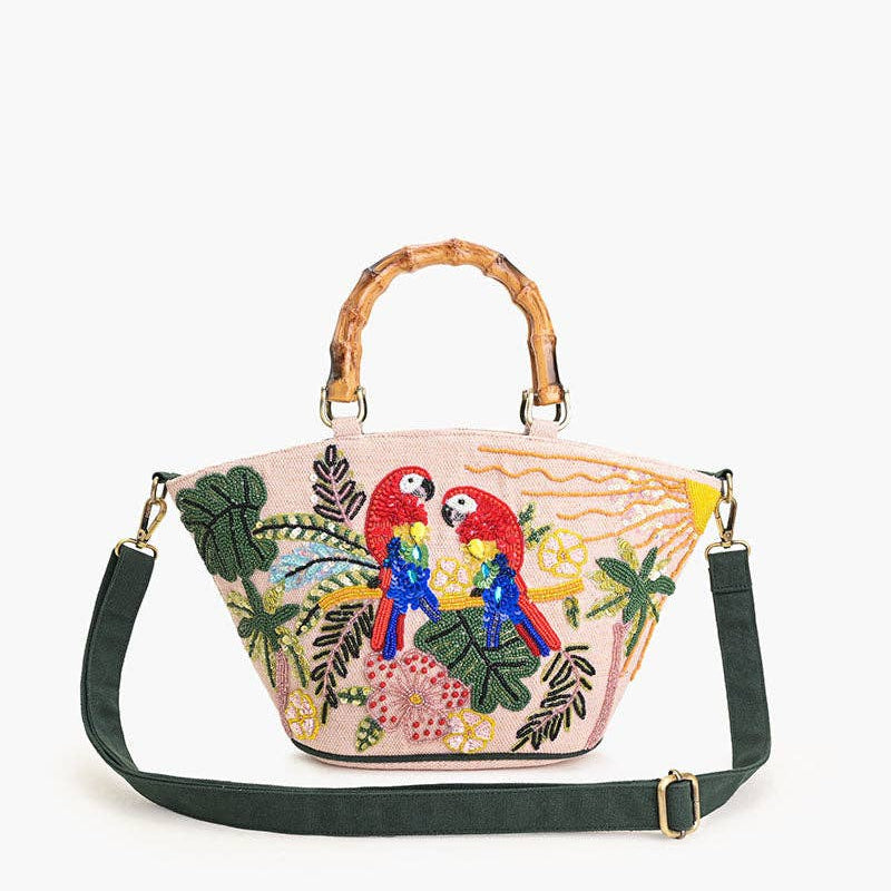 Sunny Parrot Beaded Top Handle