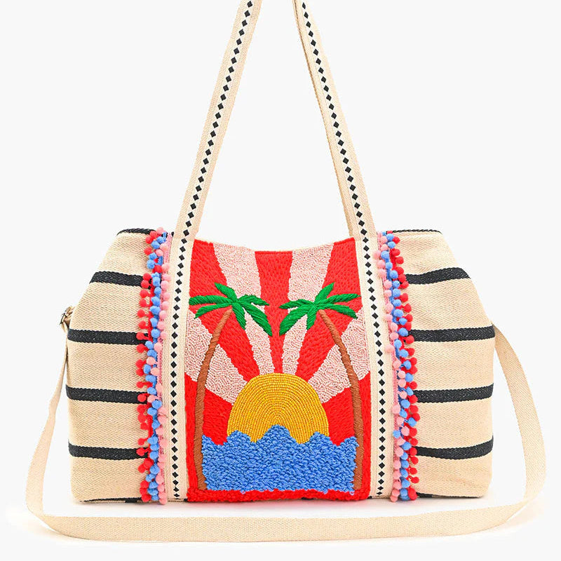 Aloha Horizon Beaded Beach Tote Bag