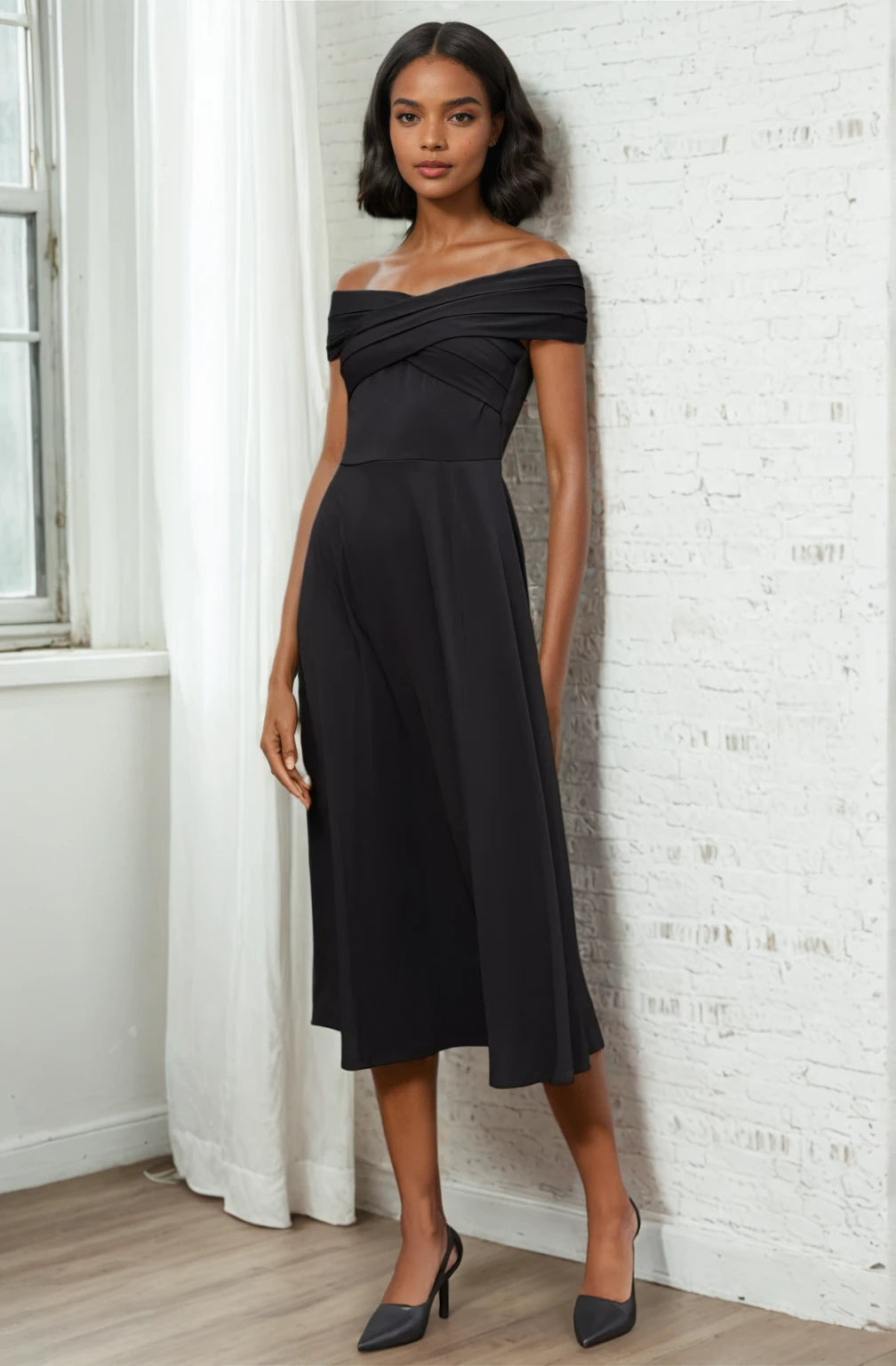 Margot Off Shoulder Midi Dreess Margot Off Shoulder Midi Dreess