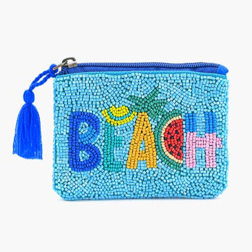 Beach Paradise Beaded Coin Pouch