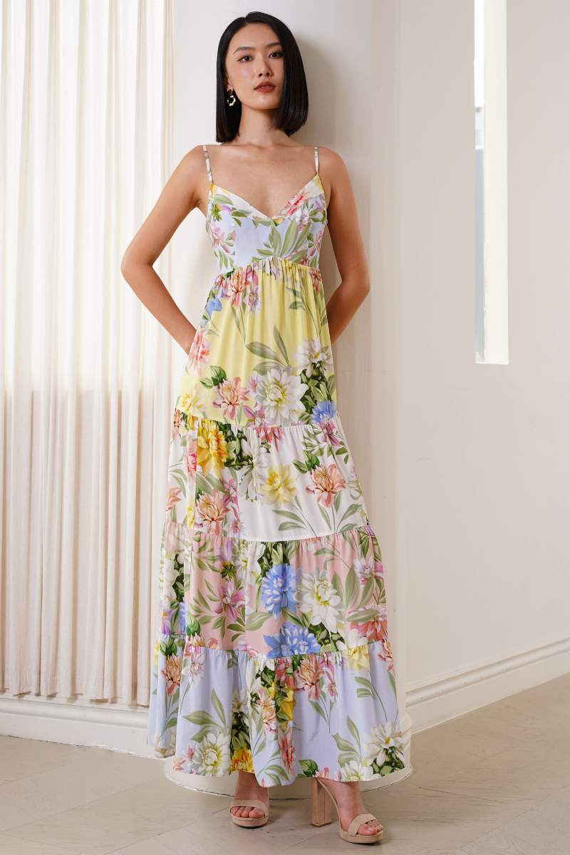 住まい/暮らし/子育て Floral Sexy Long Gown Velvet Sage Floral Maxi Dress – The Mimi Boutique