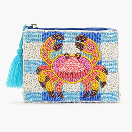 Check Mate Crab Beaded Coin Pouch