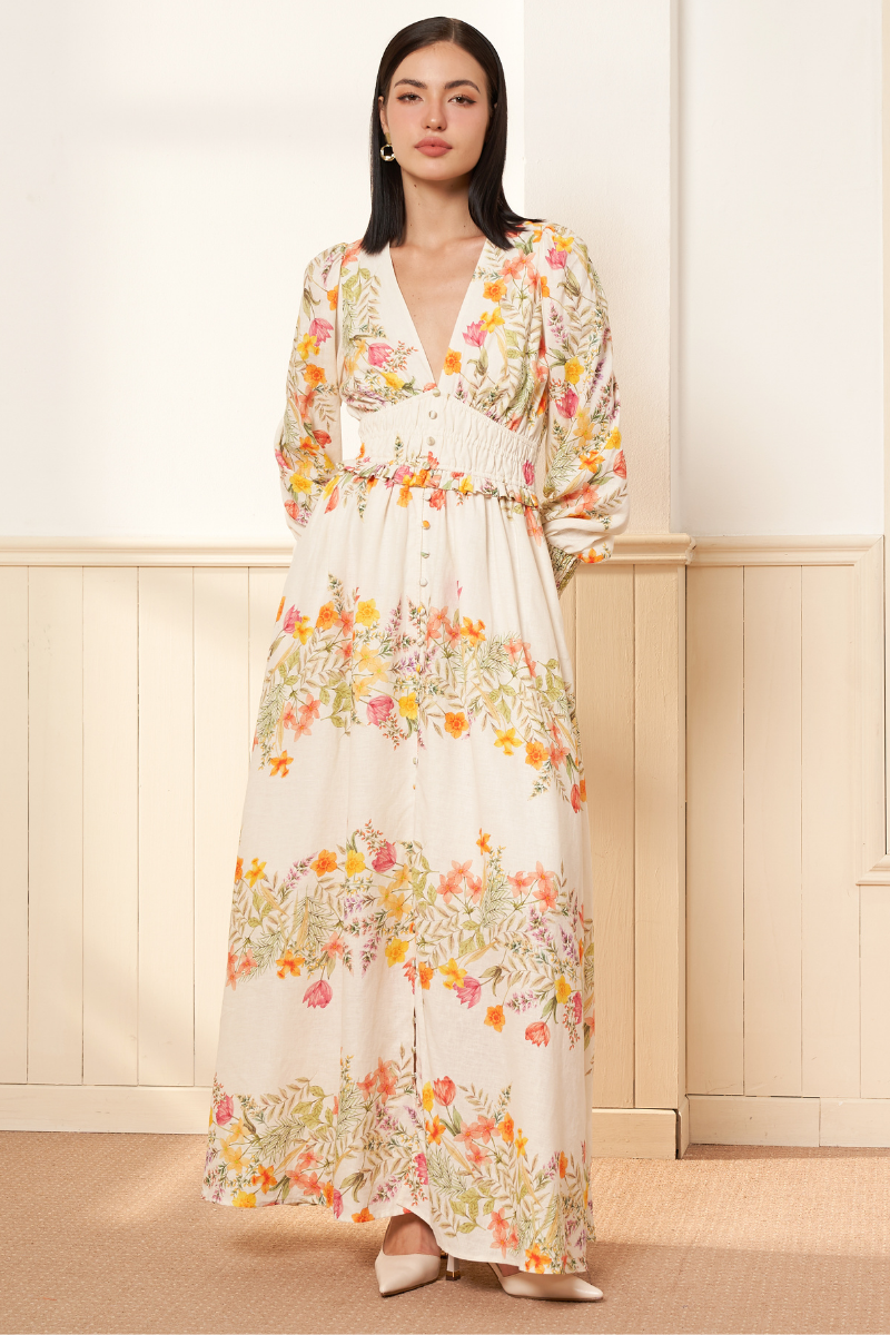 Tabitha Linen Dress | Party Floral Maxi Dress | YUMI KIM Tabitha Linen Dress | Party Floral Maxi Dress | YUMI KIM