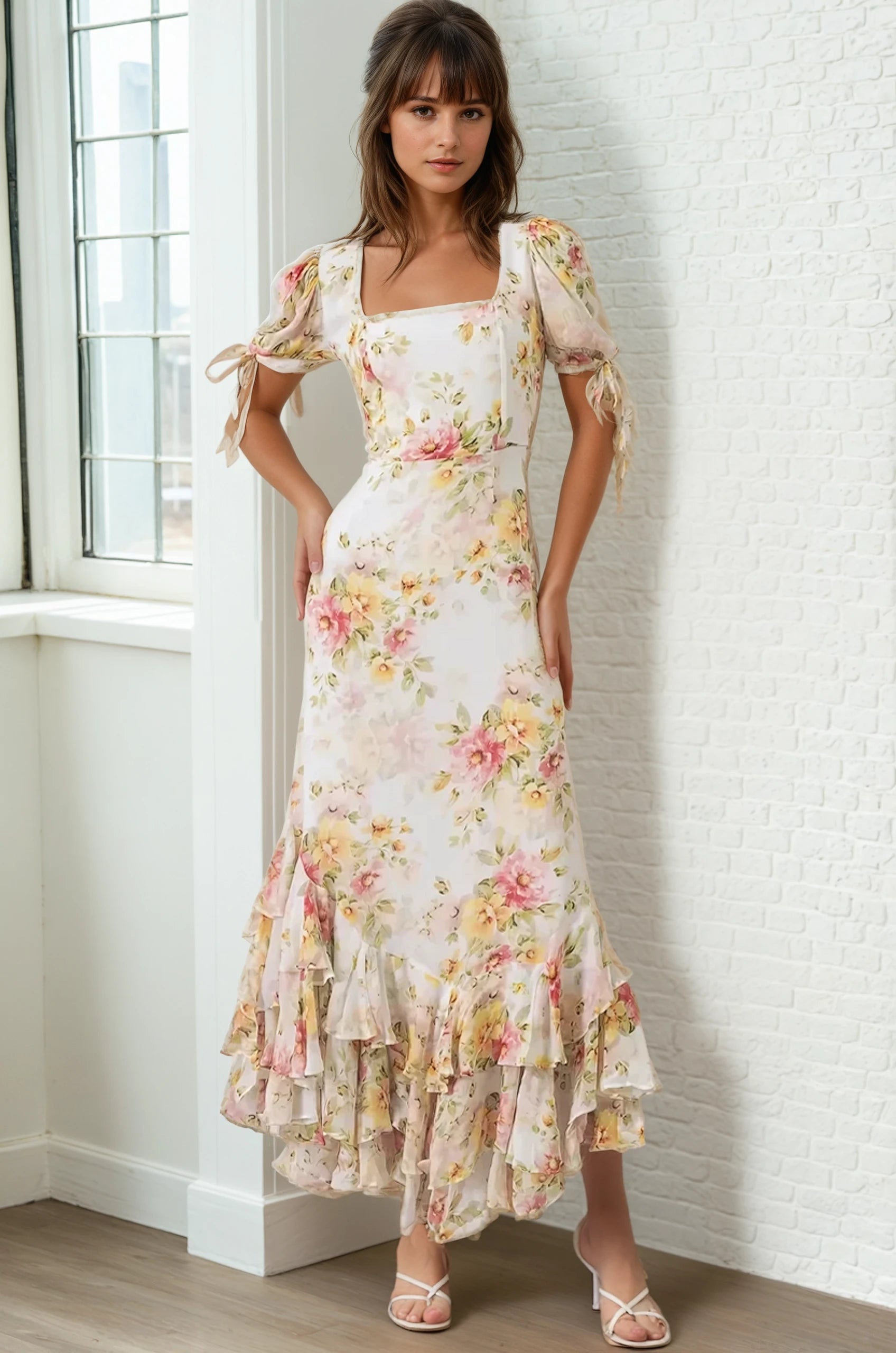 Lydia Tie Shoulder Midi Dress Lydia Tie Shoulder Midi Dress