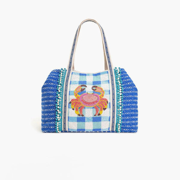 Check Mate Crab Beaded Beach Tote Bag – YUMI KIM
