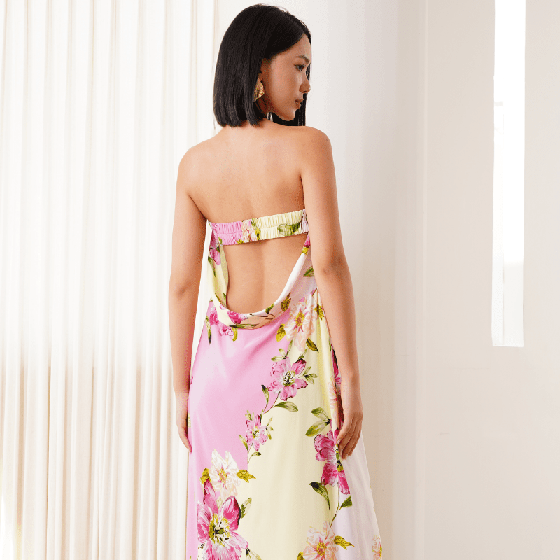 colette mesh maxi dress Vestido Maxi de Malla Colette - Crema/Combinacin