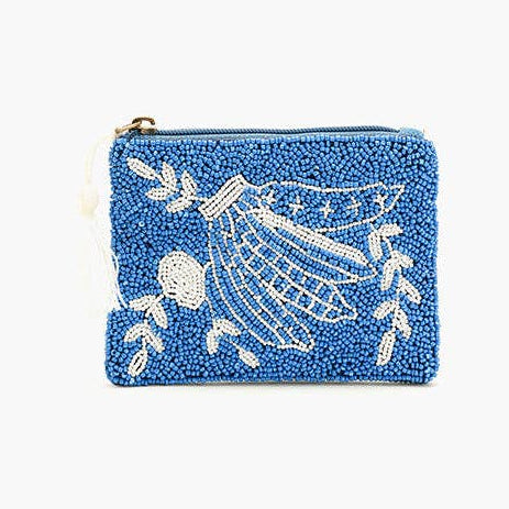 Banana Leaf Beaded Coin Pouch