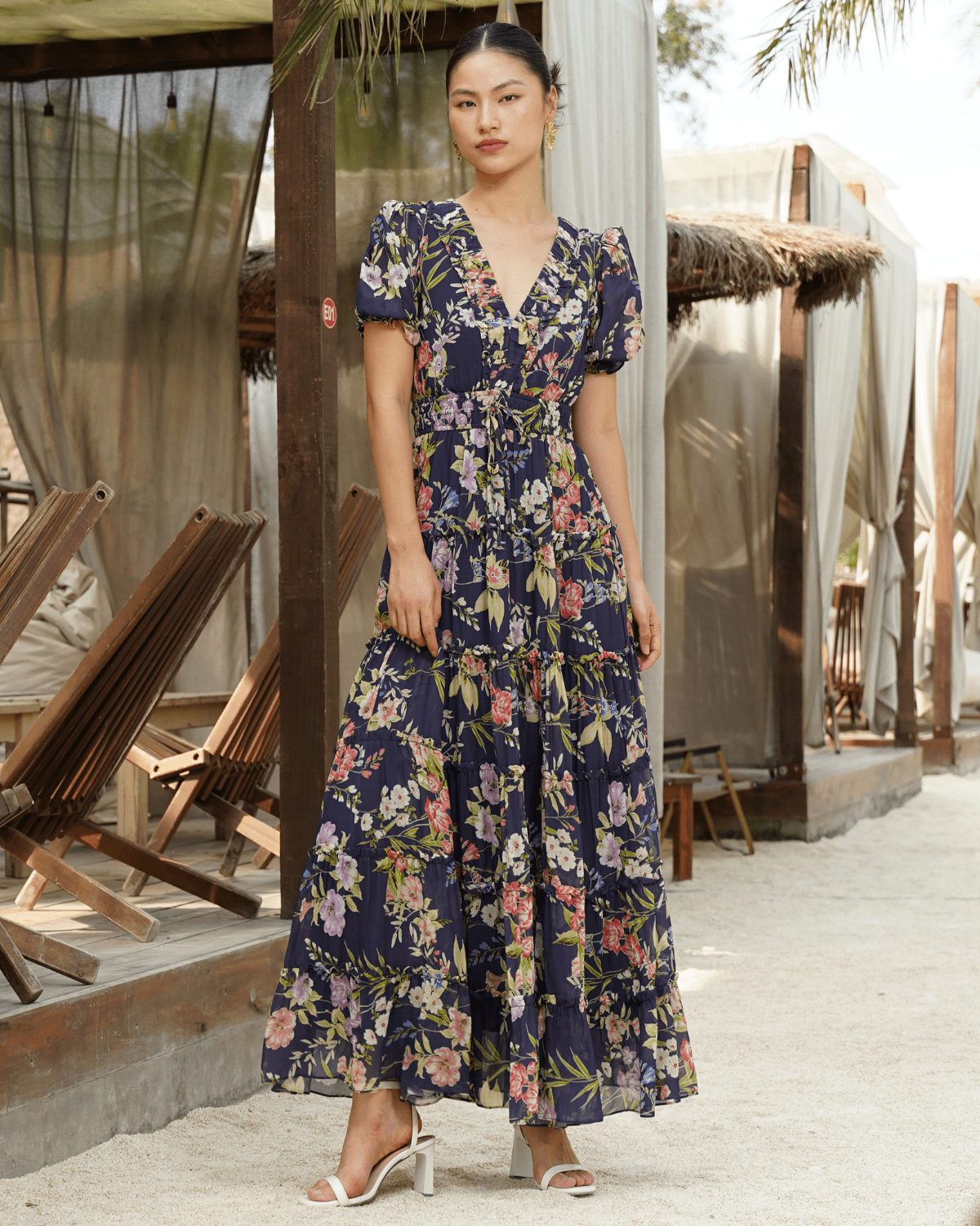 farrah midi dress FARRAH DRESS AMALFI NAVY / L
