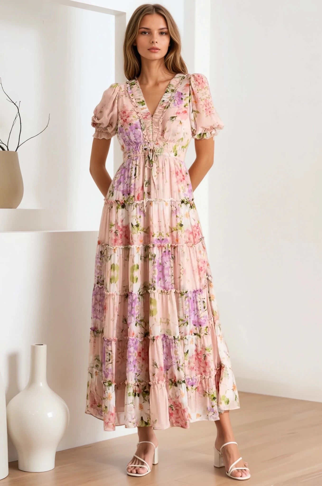 farrah midi dress Farrah Dress Soft KISS Blush / S
