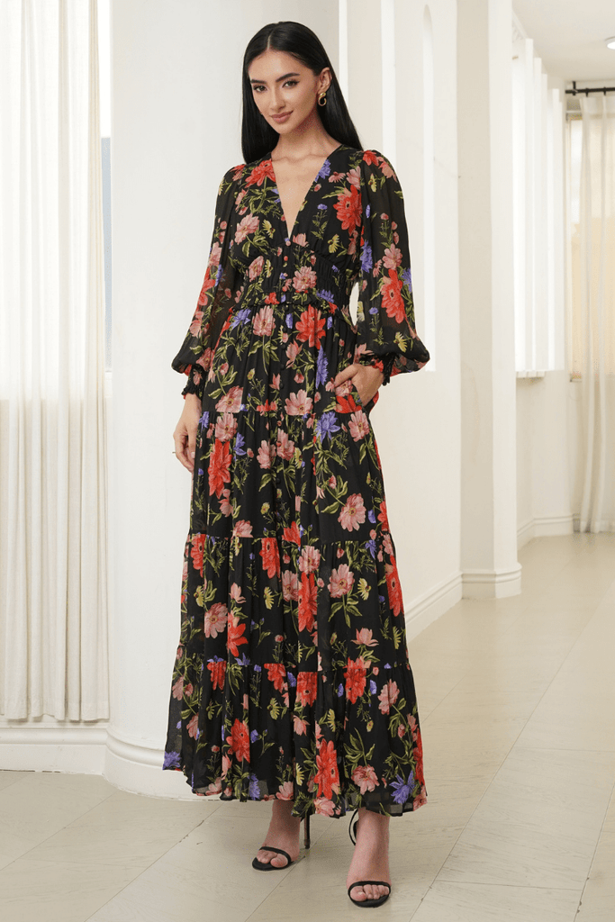 princess polly baby blue dress Clothing : Maxi Dresses : 'Seren' Black Floral Lace Back Maxi Dress