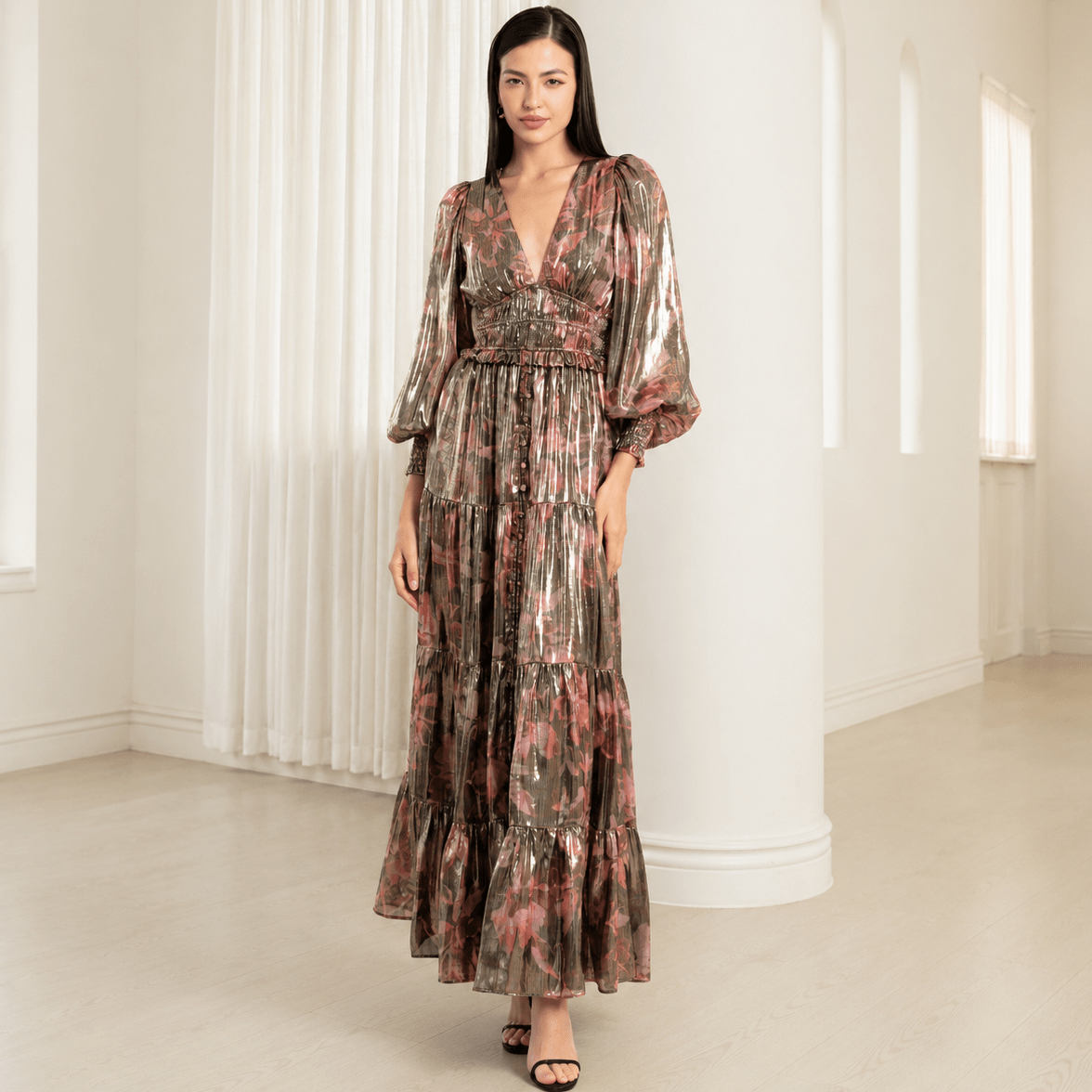 yumi kim bombshell silk maxi dress Carmine Maxi Dress