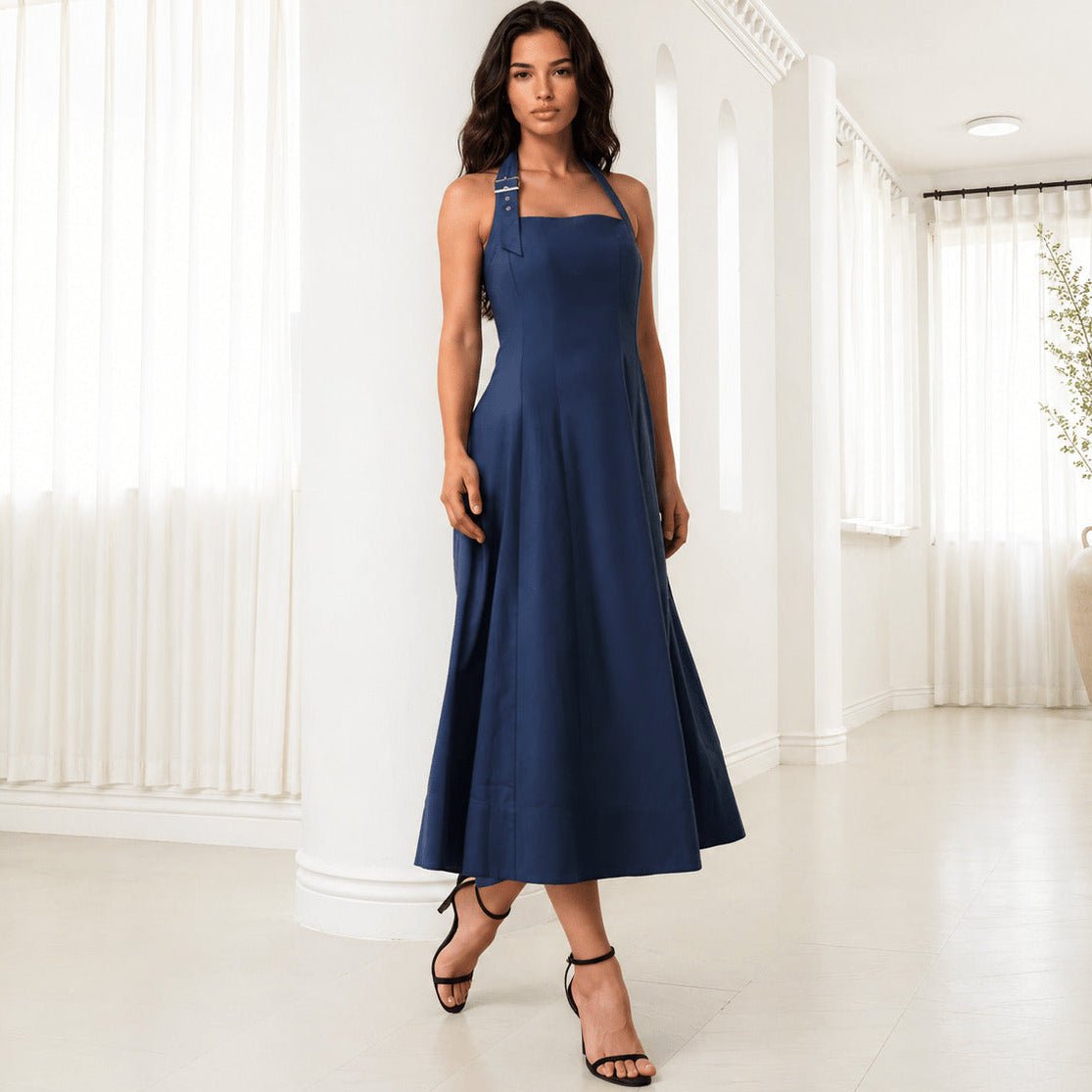 yumi kim jen linen dress KOMIKI NAVY LINEN / S atf-kg-03.18.25 Joah Brown Easy Livin Size:3M This fitted mini features