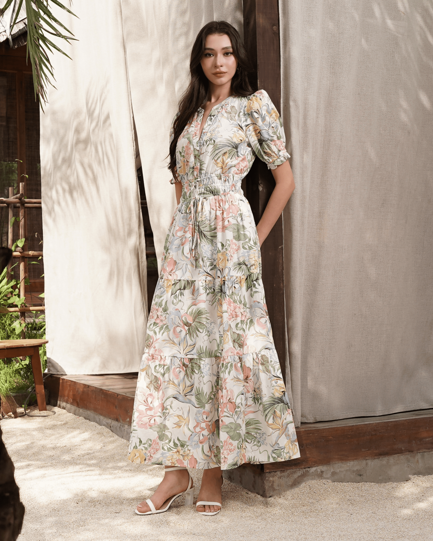 MANDY MAXI DRESS WALINA IVORY / M