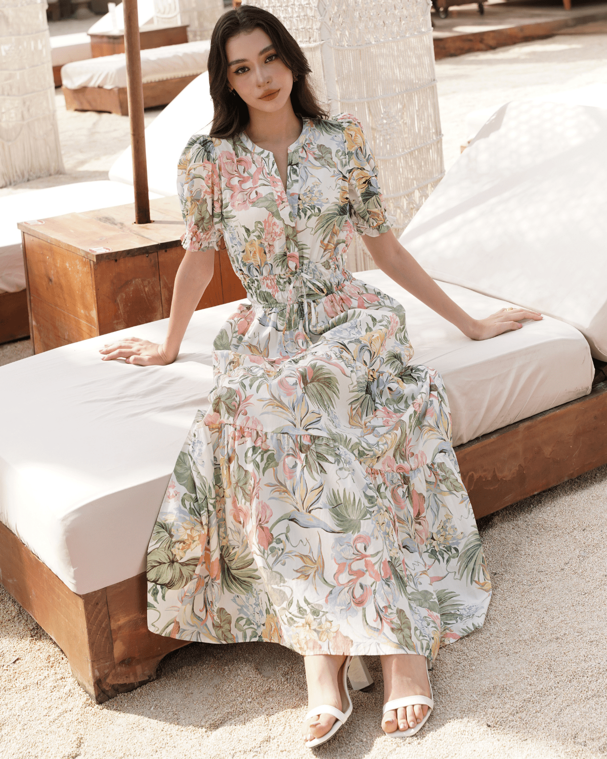 mandy midi dress MANDY MAXI DRESS WALINA IVORY / M