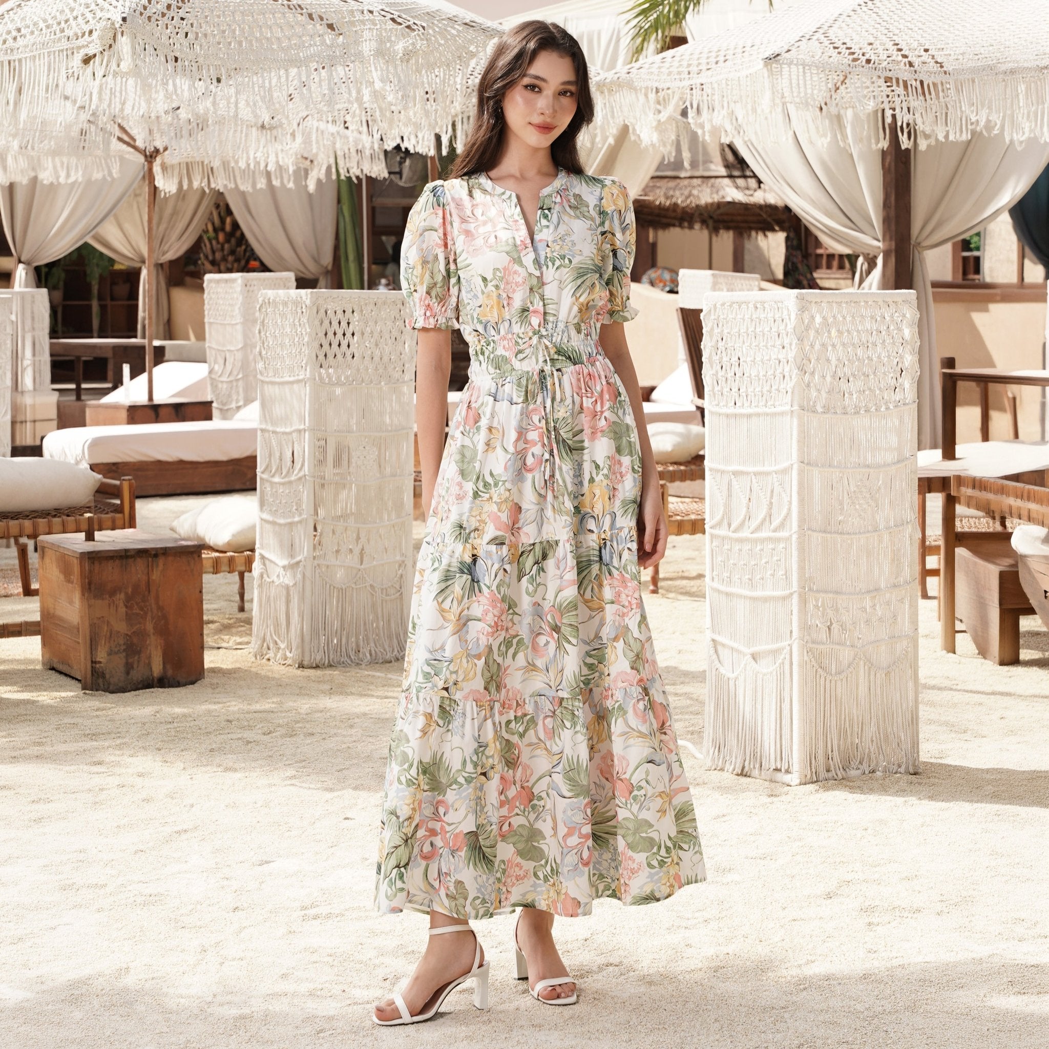MANDY MAXI DRESS WALINA IVORY / M