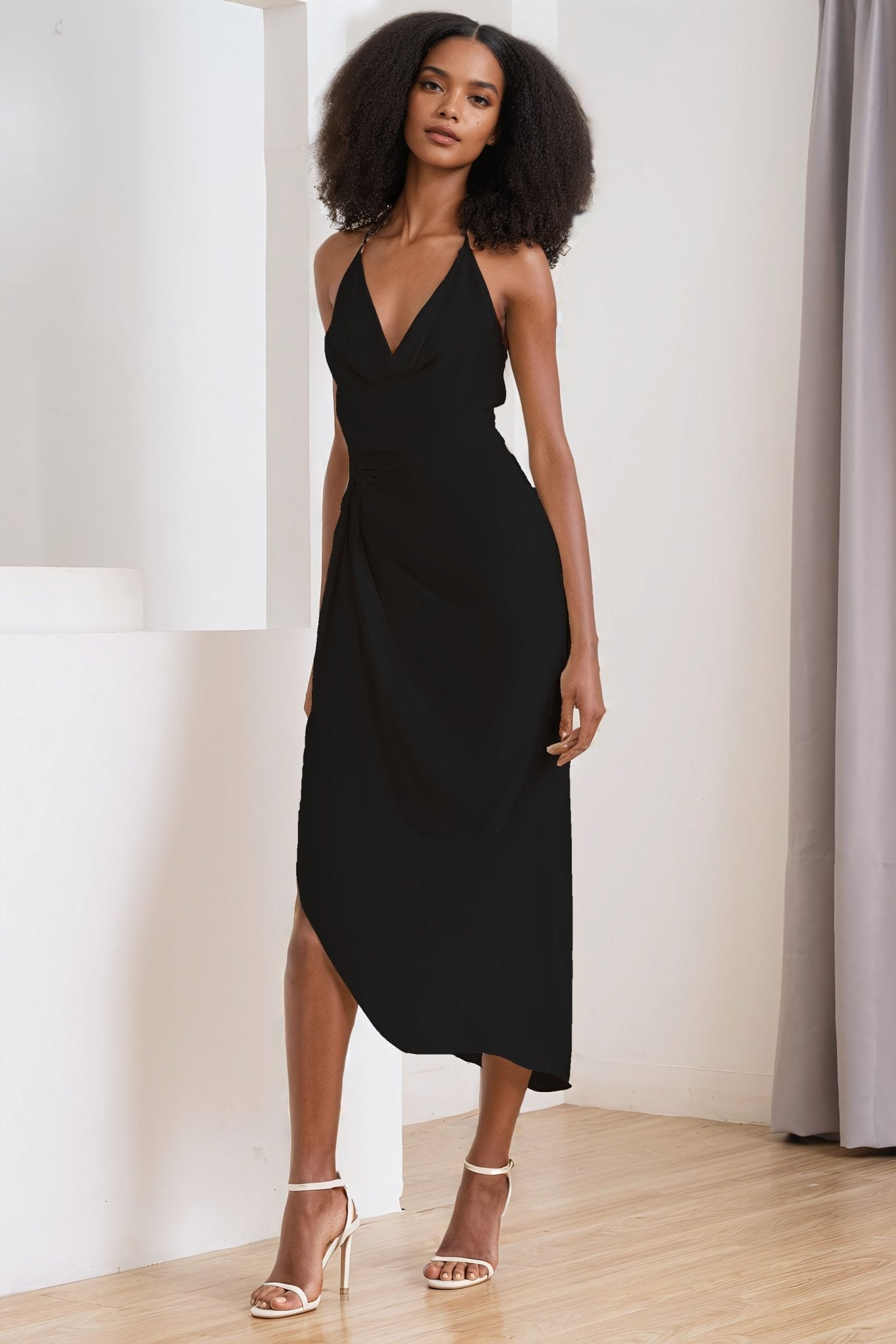 sleeveless midi dress White Cutout Sleeveless Midi Dress