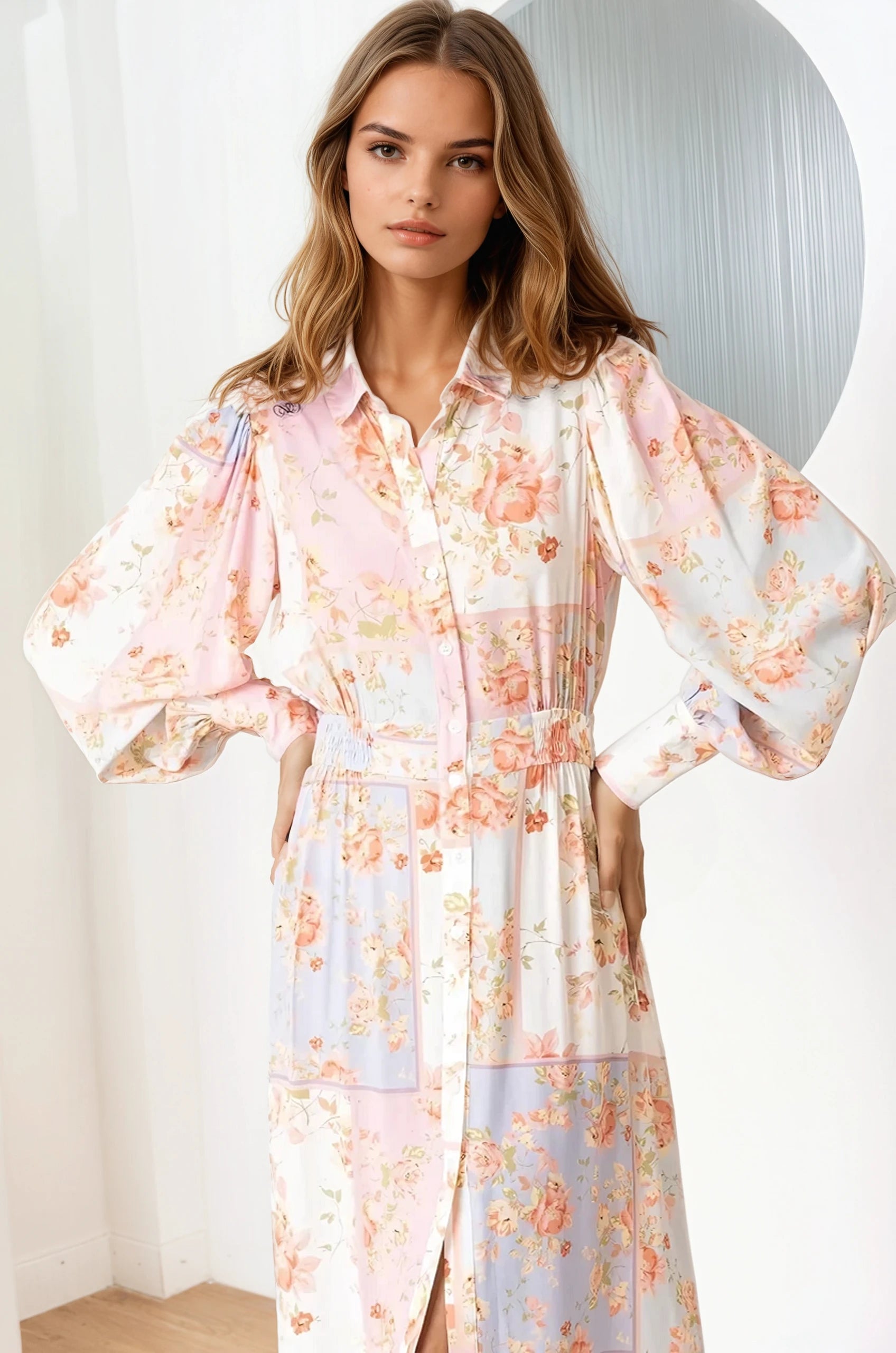 ワンピース JOSE MOON BACK TWIST SHIRT DRESS JOSEMOON SHIRT with PEARL(F WHITE): TOPSjosemoon
