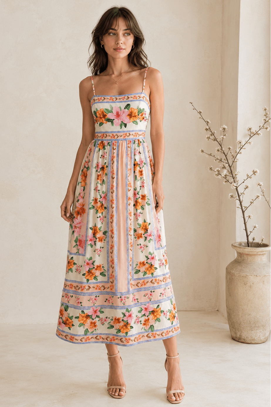 boho dress maxi Boho Dress - Long Maxi Solid V neck