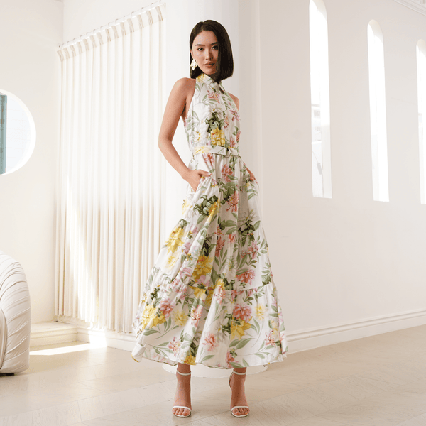 riley maxi dress LINEN LOVE SPIRIT IVORY / L Crafted from lightweight Color:Black Metal Buckle & White Leather tagged4.30.26-dl Gucci Fuchsia Silk Maxi