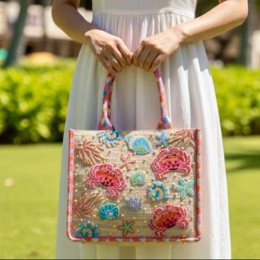 Seashell Soirée Beaded Beach Tote – YUMI KIM