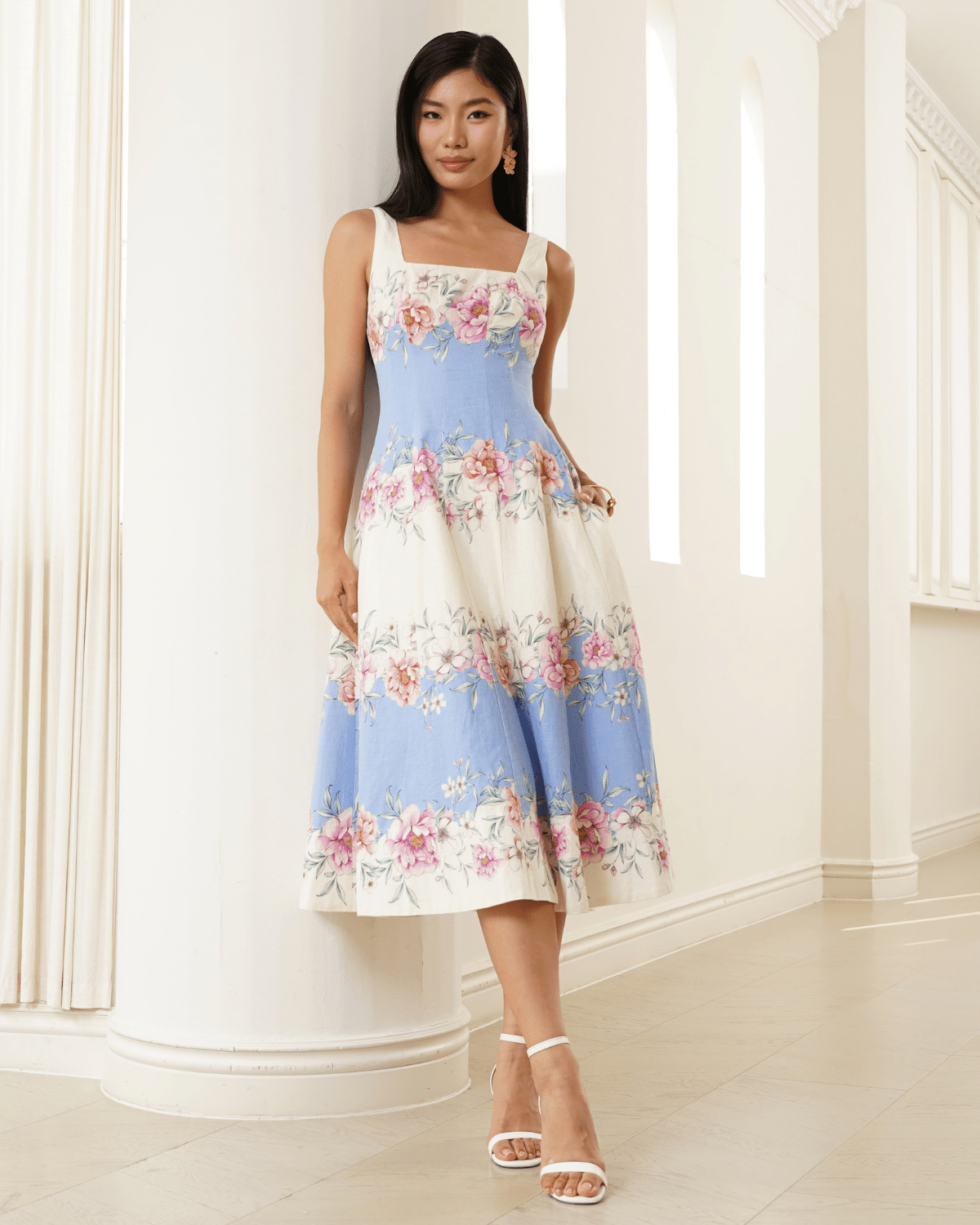 SIENNA LINEN DRESS LUSH COAST / XXS
