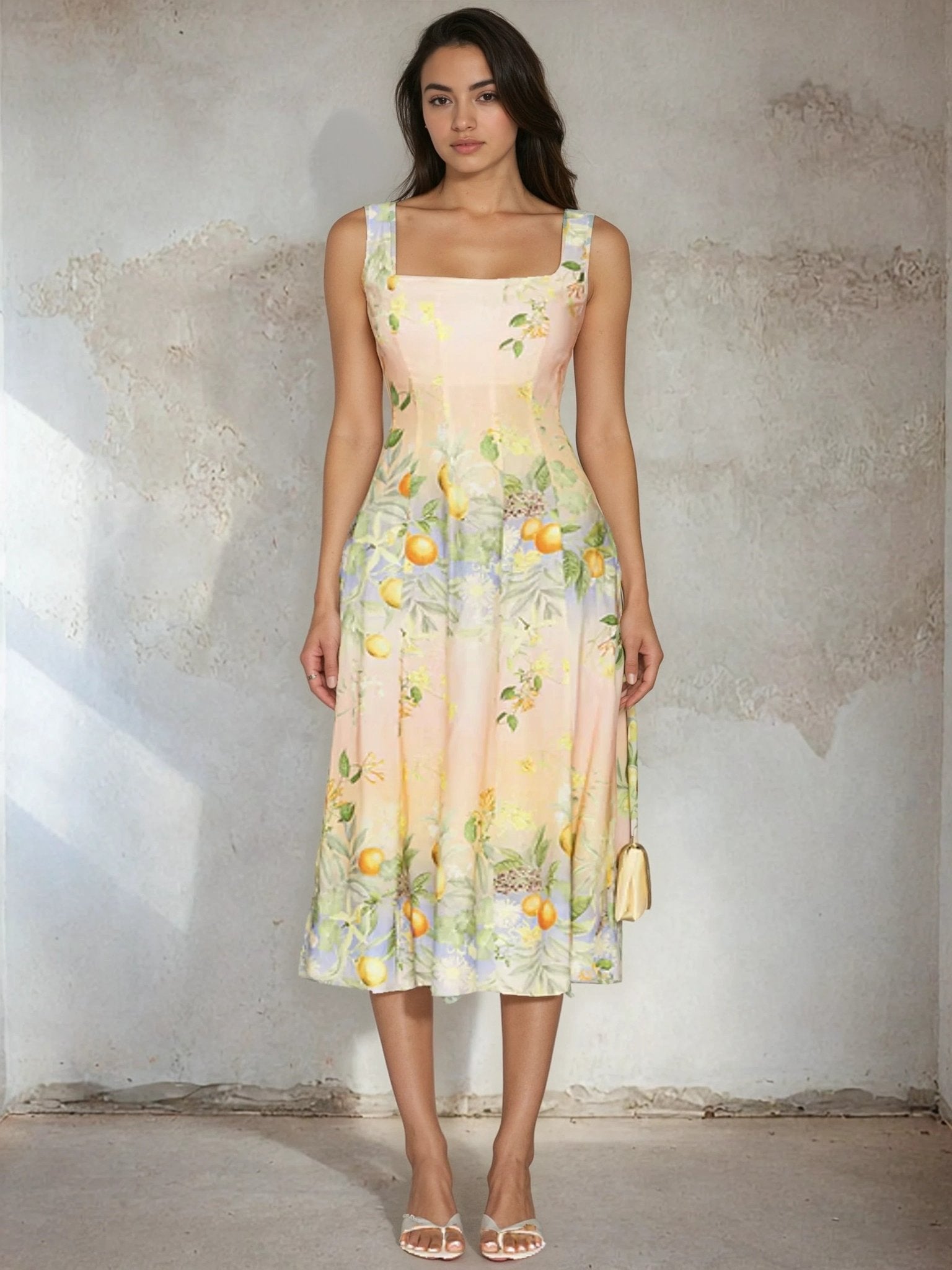 Sienna Linen Dress COASTAL GROVE SUNSET / XXS Sienna Linen Dress COASTAL GROVE SUNSET / XXS