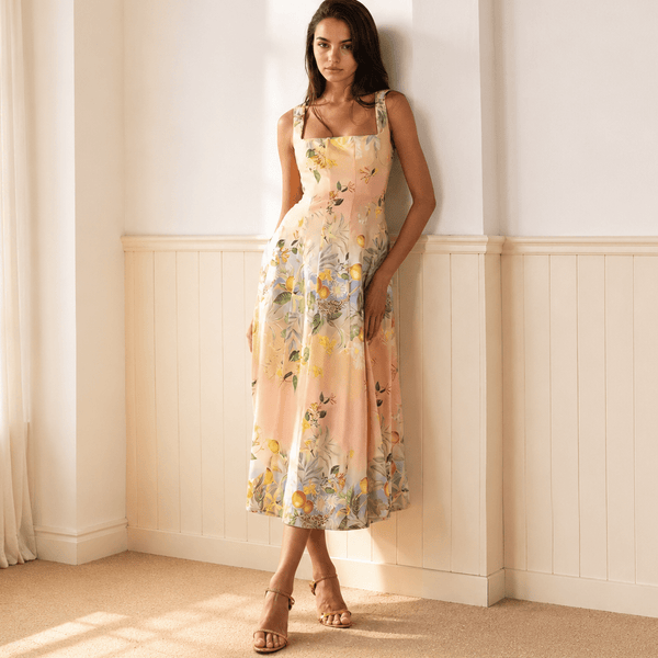 yumi kim jen linen dress Sienna Linen Dress COASTAL GROVE SUNSET / XXS