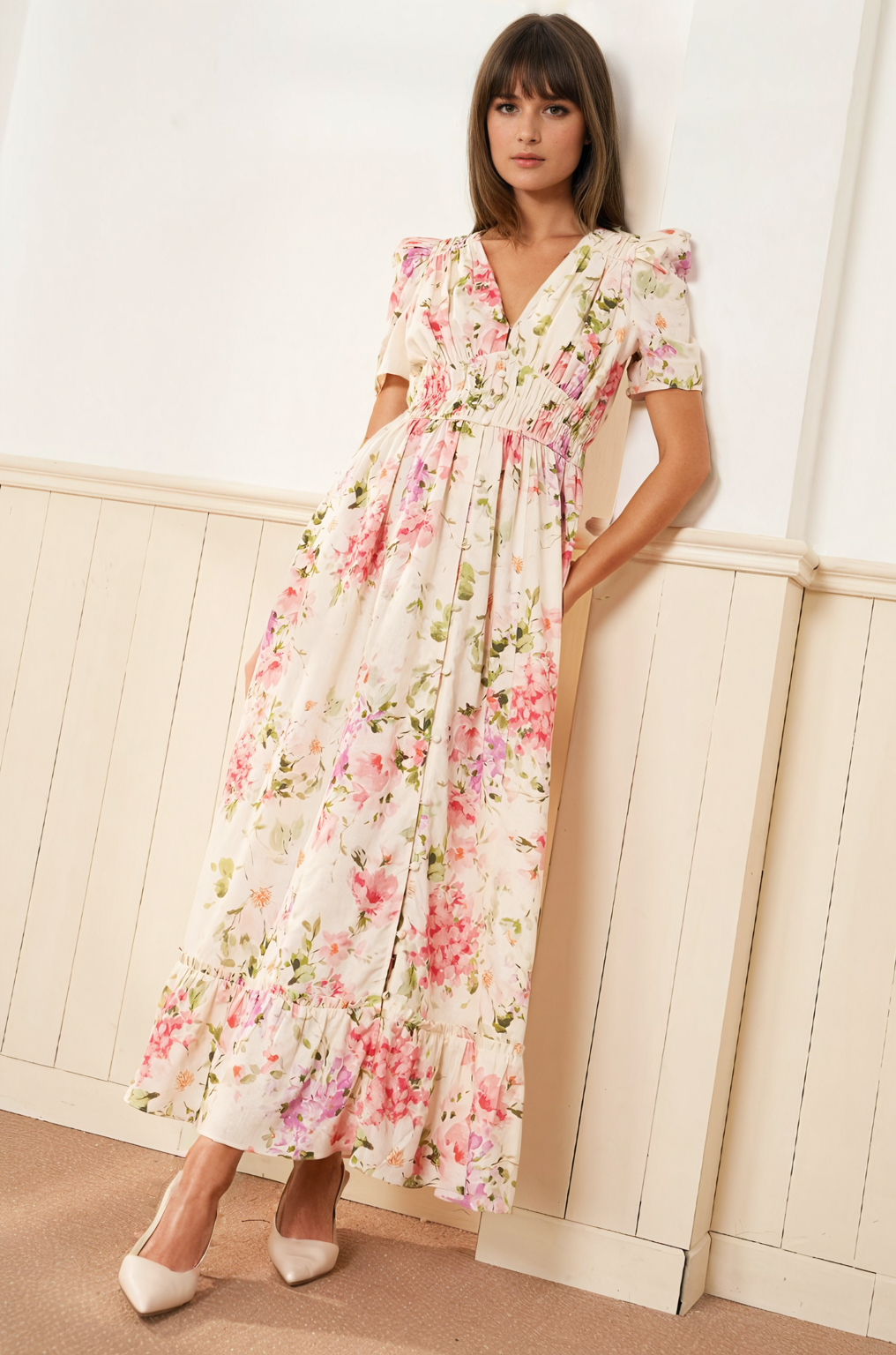 Ameri（アメリ）の「LONG COAT LIKE BELT DRESS（ワンピース