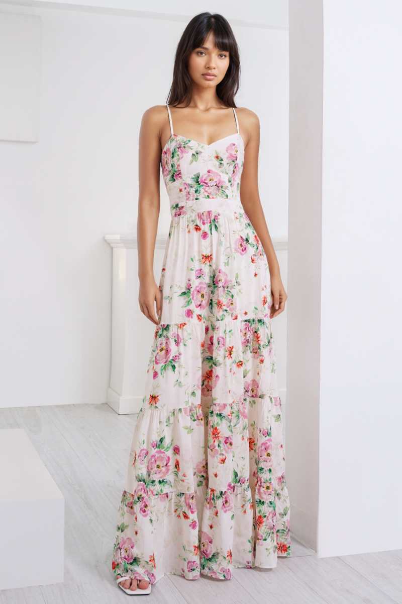 The Strappy Maxi Dress in Yellow Floral | Luxury Dress by Cari Capri