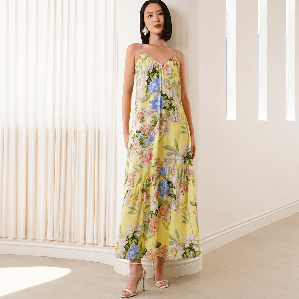 ZURI MAXI DRESS LOVE SPIRIT YELLOW / S