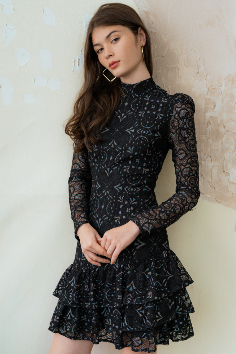 Yumi guipure top lace dress